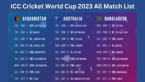 ICC Cricket World Cup 2023 All Match List