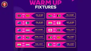 ICC Cricket World Cup 2023  Warm Ups Schedule