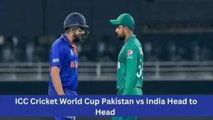 ICC Cricket World Cup Pakistan vs India Head to Head 