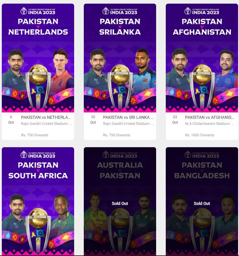 As demand for tickets rises, four out of Pakistan's nine World Cup matches are already sold out