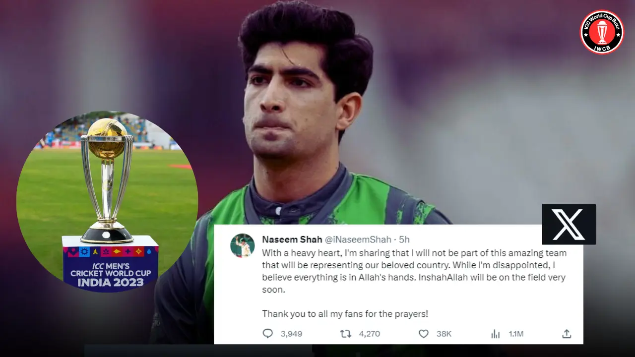 Naseem Shah reacted after being ruled out of ICC Cricket World Cup 2023 Squad