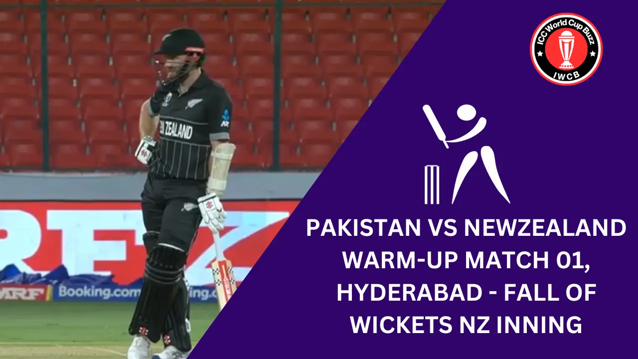 Pakistan Vs Newzealand Warm-up Match 01, Hyderabad - Fall of Wickets NZ Inning