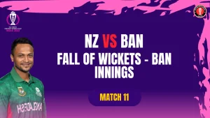 BAN vs NZ | ICC Men’s CWC23 | Chennai | Fall of Wickets | BAN Batting