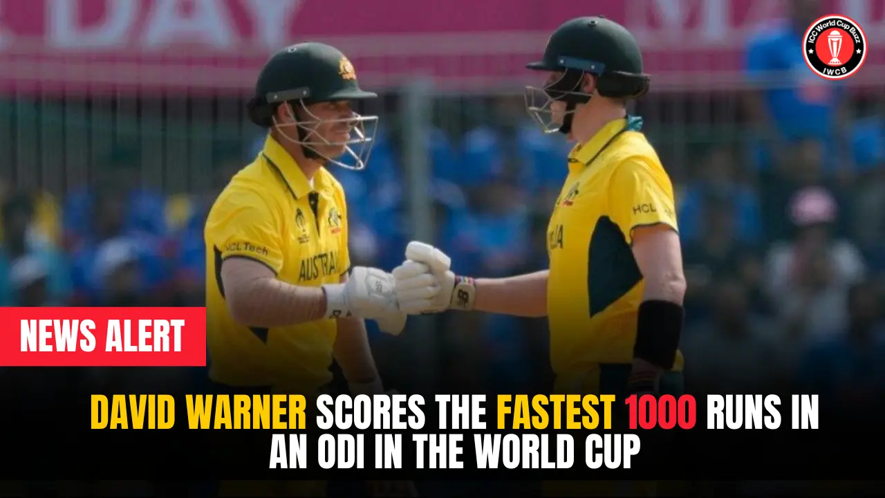 David Warner scores the fastest 1000 runs in an ODI in the World Cup