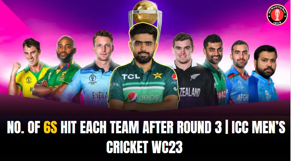 No. of 6s Hit  Each Team after Round 3 ICC Men’s Cricket WC23