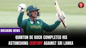 Quinton de Kock completed his astonishing century against Sri Lanka 