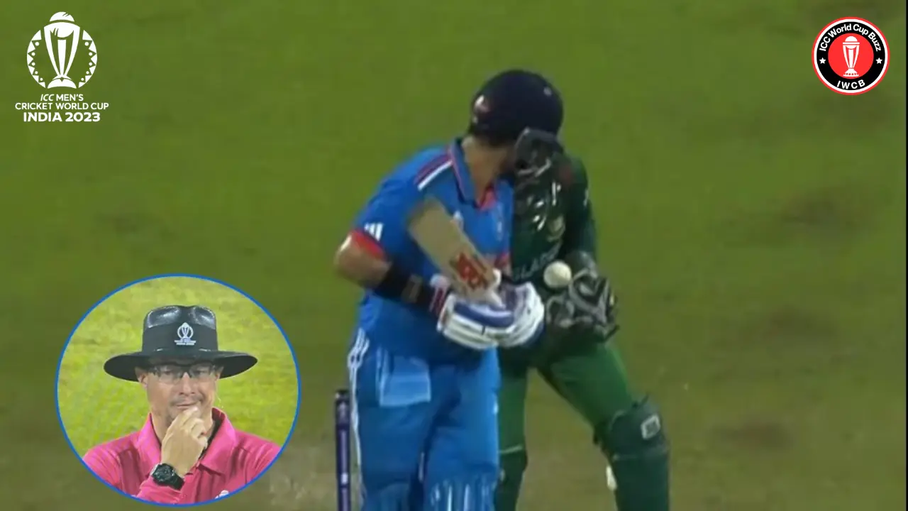 Why was Nasum Ahmed's delivery to Virat Kohli not ruled wide by umpire Richard Kettleborough?