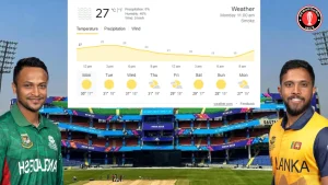 BAN vs SL Weather Report ICC Cricket World Cup 2023