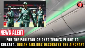 For the Pakistan Cricket Team’s flight to Kolkata, Indian Airlines decorates the aircraft