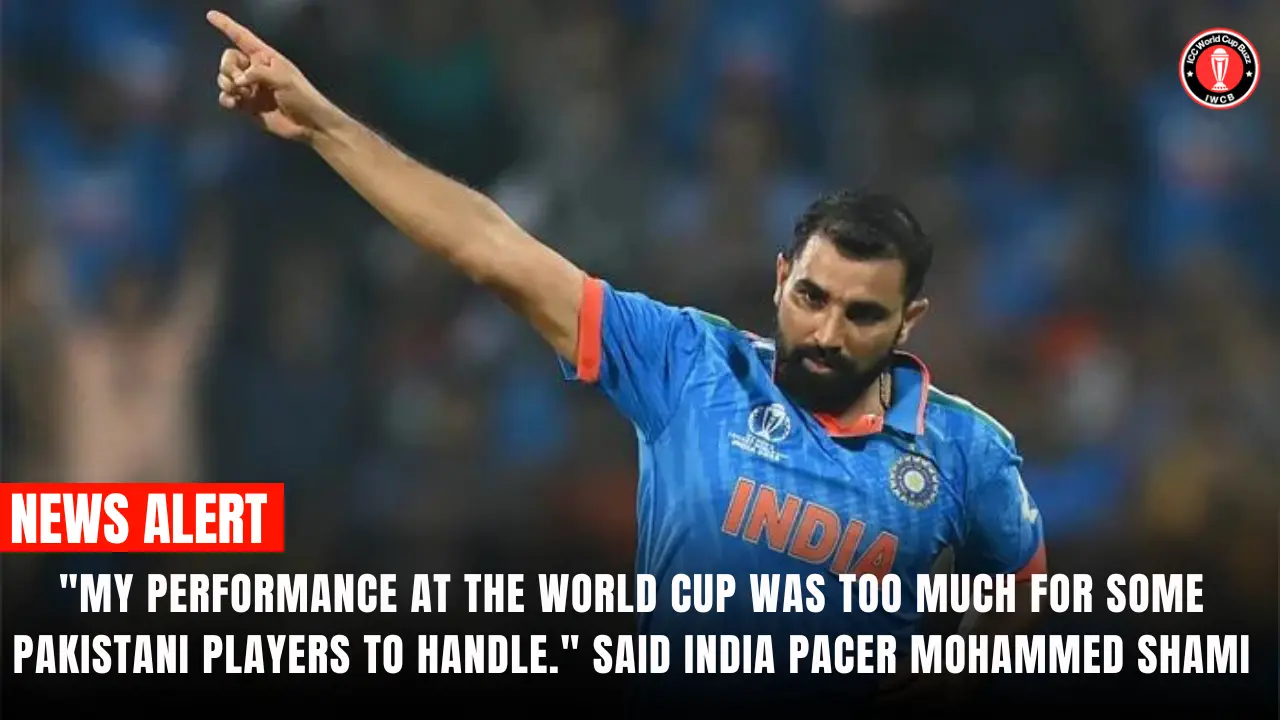 "My performance at the World Cup was too much for some Pakistani players to handle." said  India pacer Mohammed Shami