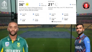 SA vs AFG Weather Report ICC Cricket World Cup 2023