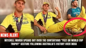 Mitchell Marsh speaks out over the contentious “feet on World Cup trophy” gesture following Australia’s victory over India