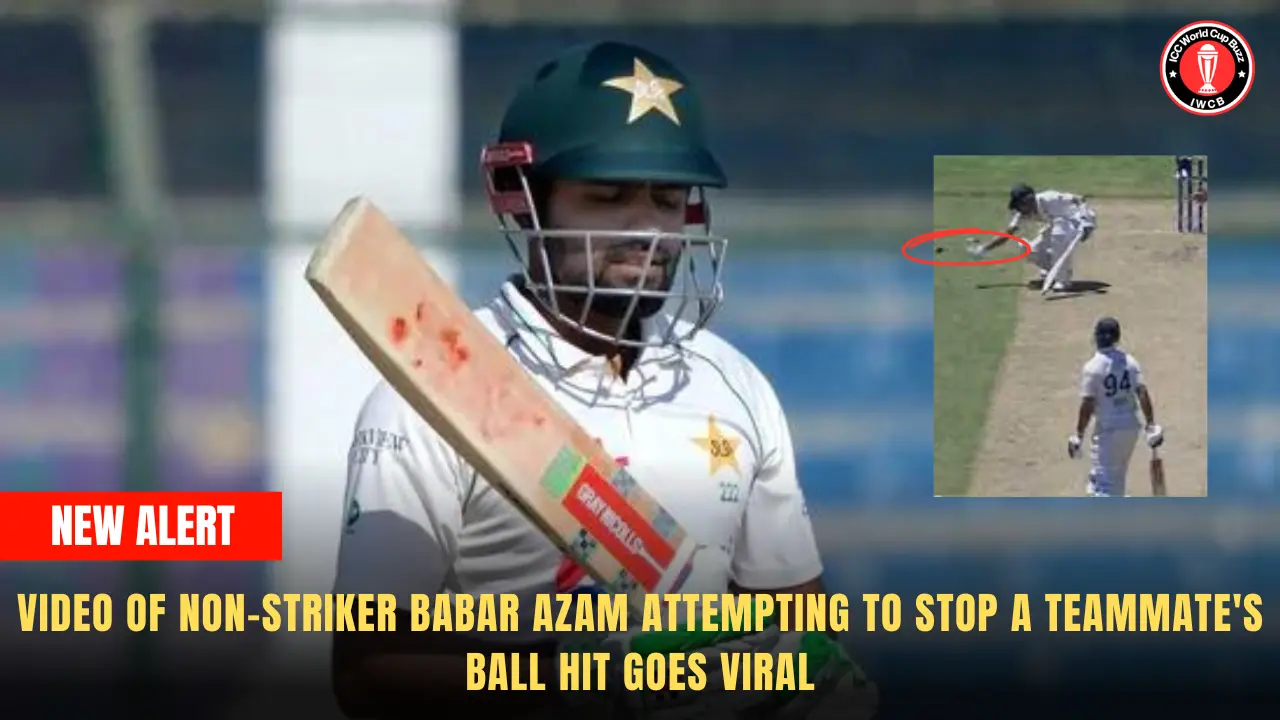 Video of non-striker Babar Azam attempting to stop a teammate's ball hit goes viral