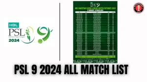 PSL 9 2024 All Match List