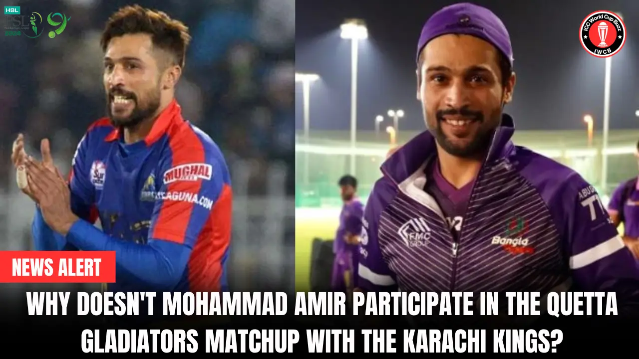 Why doesn't Mohammad Amir participate in the Quetta Gladiators matchup with the Karachi Kings?